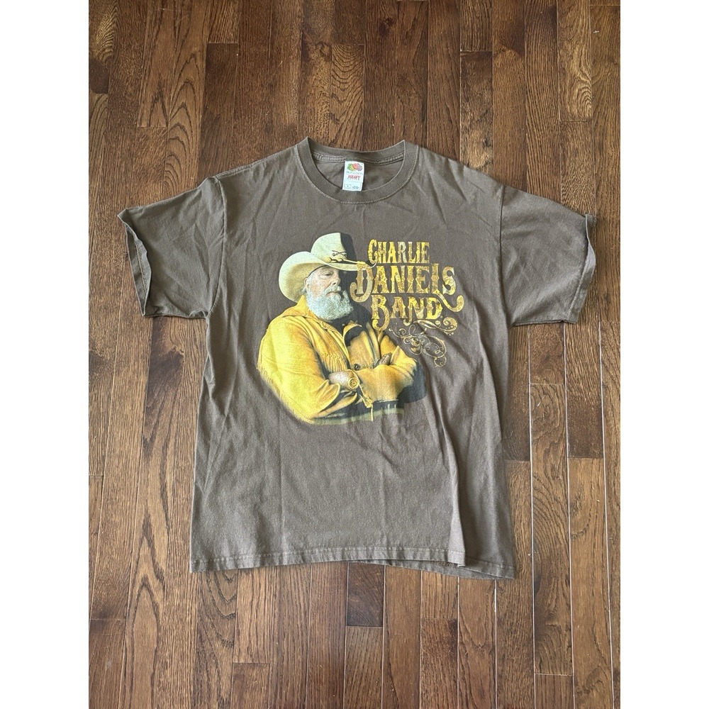 VTG 90s Y2k Charlie Daniels Band Brown Country Music Graphic Tee T-Shirt L
